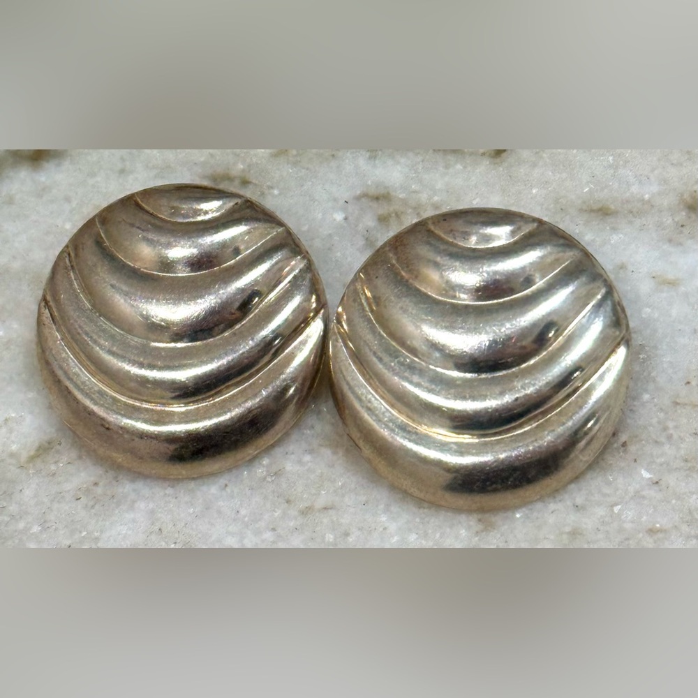 Vintage Round Sterling Silver Earrings